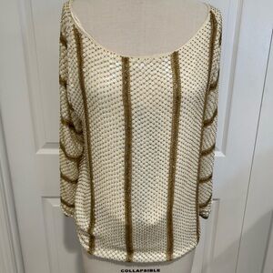 Elegant Gold and Cream Women's Sweater